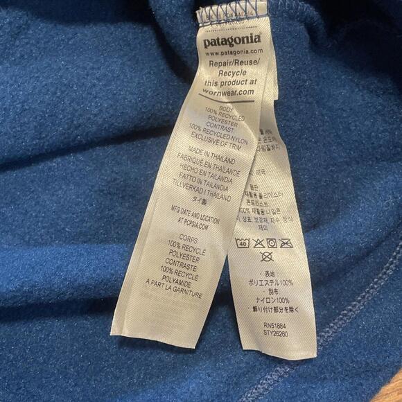 Patagonia Microdini 1/2 Zip Fleece Pullover Womens Medium Blue Lightweight Half - Picture 3 of 6
